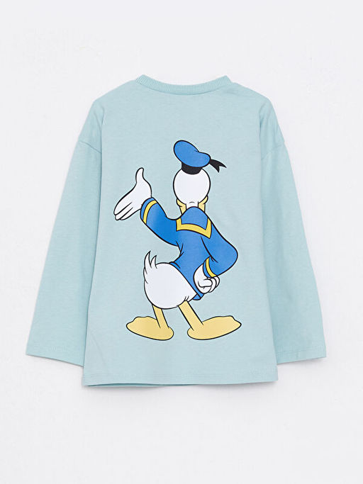 Bisiklet Yaka Uzun Kollu Donald Duck Bask?l? Erkek Bebek Ti??rt