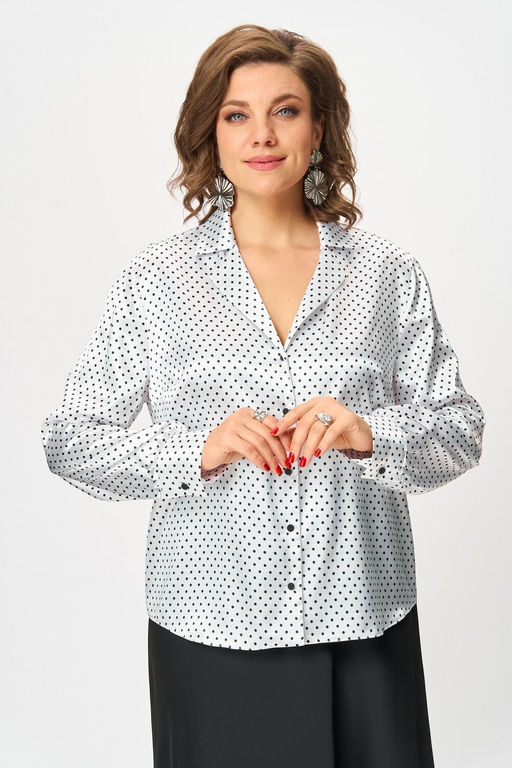 Блуза Svetlana Style 2173 белый+горох
