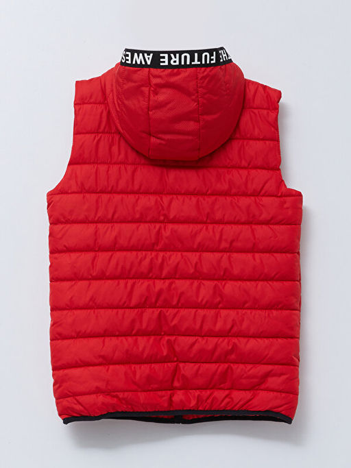 Kap??onlu Bask?l? Erkek ?ocuk ?i?me Yelek - Waikiki фото 2