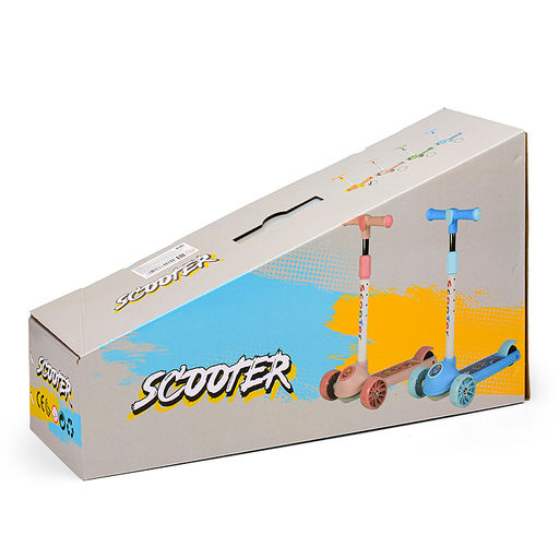 Самокат 3-х. кол., колеса световые PU, желтый, в коробке