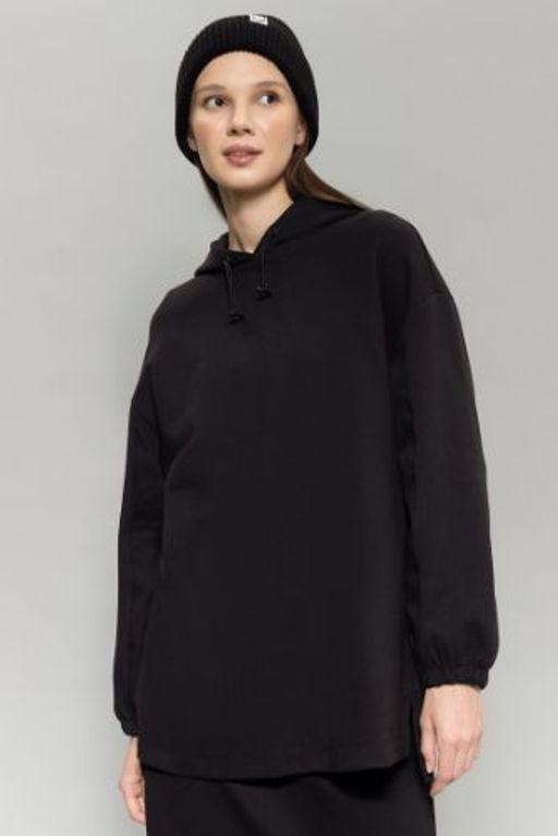 Regular Fit Kapusonlu Premium Sweatshirt Tunik