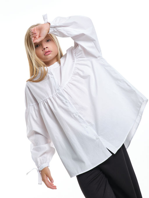 Рубашка для девочки подросткам школьная форма UD 8016 белый - Mini maxi фото 16