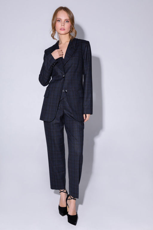 Брюки Pirs 4758 серо-синяя клетка  фото 4