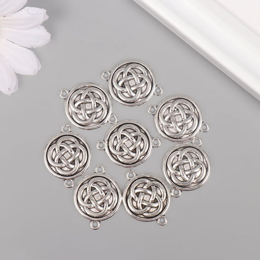 Цена за 8 шт. Коннектор для творчества металл 2 ушка Цветок жизни, 2.61.9 см - Арт узор фото 3