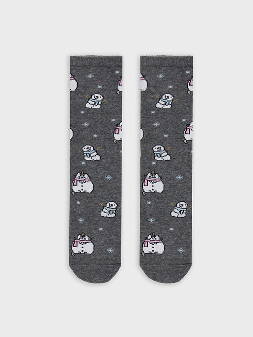 Цена за 5 пар! НОСКИ ДЕТСКИЕ КРАСНЫЕ СО СНЕГОВИКАМИ - Mark formelle фото 5