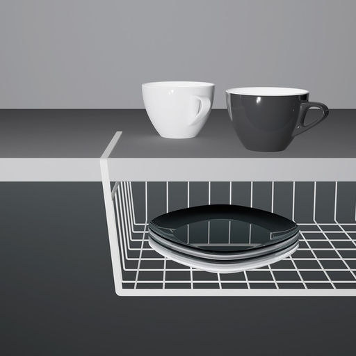 Корзина сетчатая навесная на полку Доляна, 35×23×12 см, белая