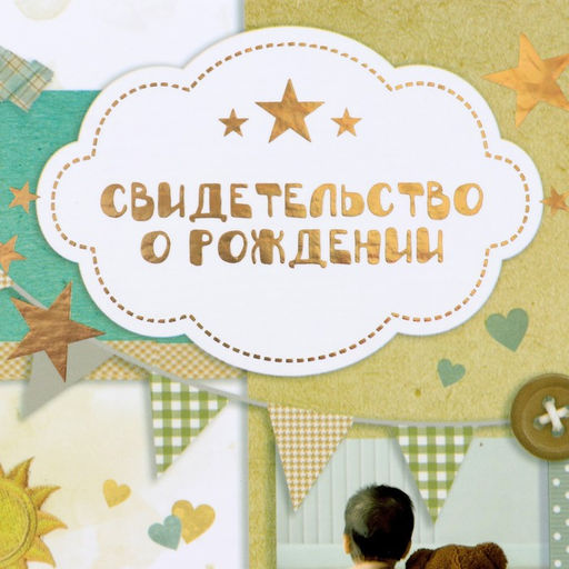 Свидетельство о рождении Мишка тиснение, А5 - Дарим Красиво фото 2