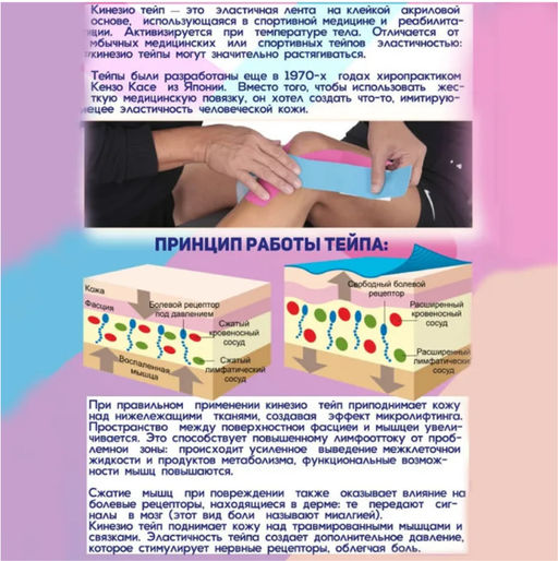 Тейп кинезиологический Family хлопок с эластаном 5 м × 5 см  фото 15