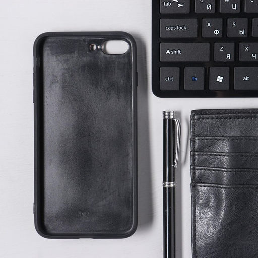 Чехол LuazON для iPhone 7 Plus/8 Plus, с отсеками под карты, кожзам, коричневый