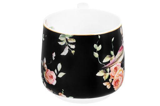 Кружка 500 мл 13,5*10*9 см Певчие птички на черном NEW BONE CHINA - Elan gallery фото 8