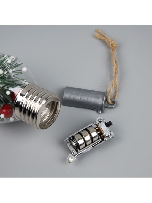 Ёлочный шар Снежная хвоя, 95.5 см, 1 LED, от батареек LR443, свечение тёплое белое - Luazon lighting фото 11