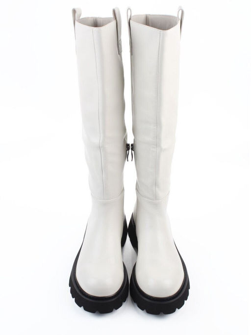 02-E39B-53R MILK Сапоги демисезонные женские (натуральная кожа)