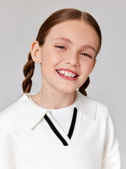 ACOOLA / Джемпер детский для девочек Tea белый фото 7