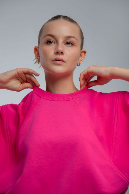 Арт. 15110/2 Свитшот женский укороченный one size (42-50) Цвет:фуксия - Калинка фото 8
