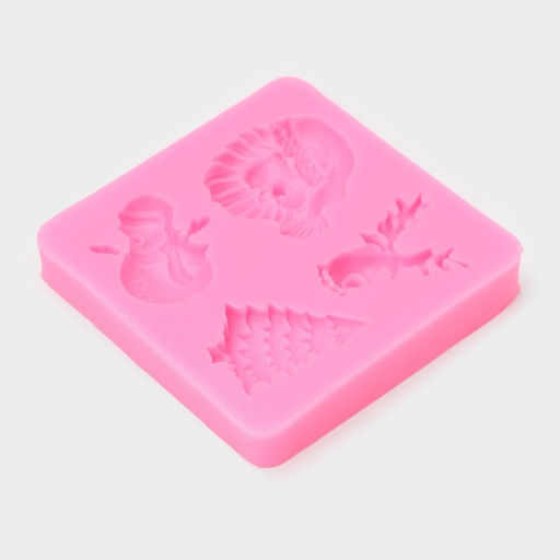 Молд для заливки Новогодний антураж, силикон, 7.5?7.2 см, розовый - Simaland фото 3