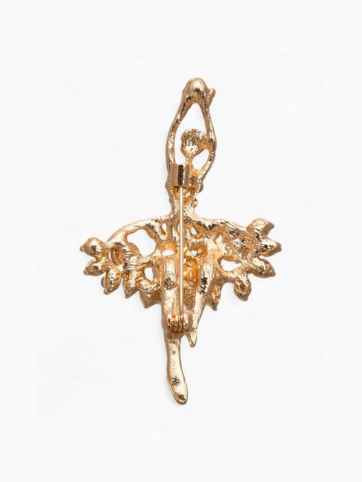 Брошь Балерина ан лер, белая в золоте