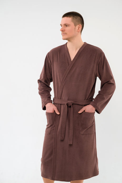 Халат мужской из махры Ренат темно-коричневый - Амадэль фото 3