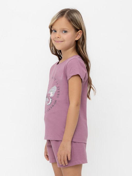 КР 302715/темная орхидея к553 фуфайка (футболка) для дев - Crockid фото 4