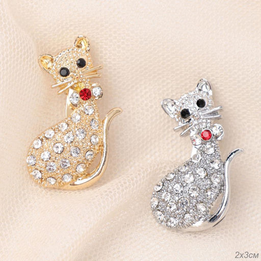 Брошь Кошка / 6483 /уп 12/микс