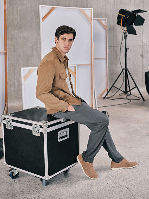 Куртка Slim Fit Gomlek Yaka замшевая мужская