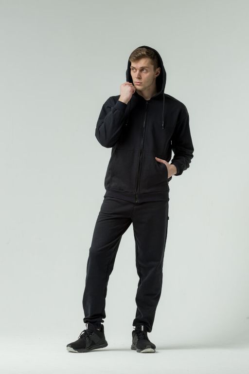 265ПМ Костюм мужской на молнии, черный (3хнитка петля) - Knitka wear фото 4