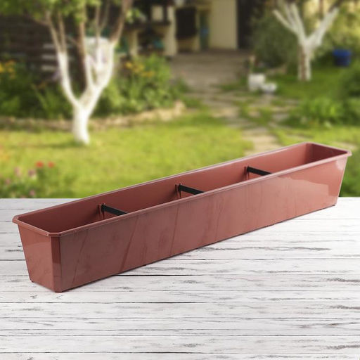 Ящик балконный для цветов, 18 л, 100×15×17 см, пластиковый, цвет терракот