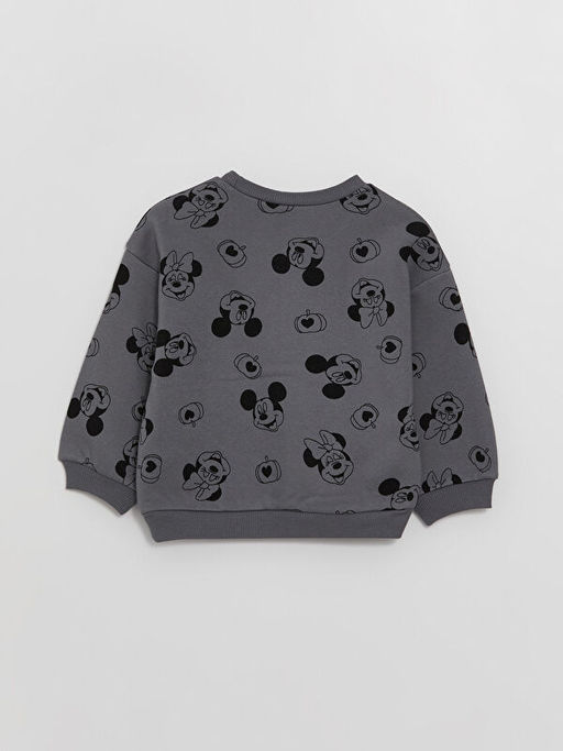 Bisiklet Yaka Uzun Kollu Minnie Mouse Bask?l? K?z Bebek Sweatshirt - Waikiki фото 3