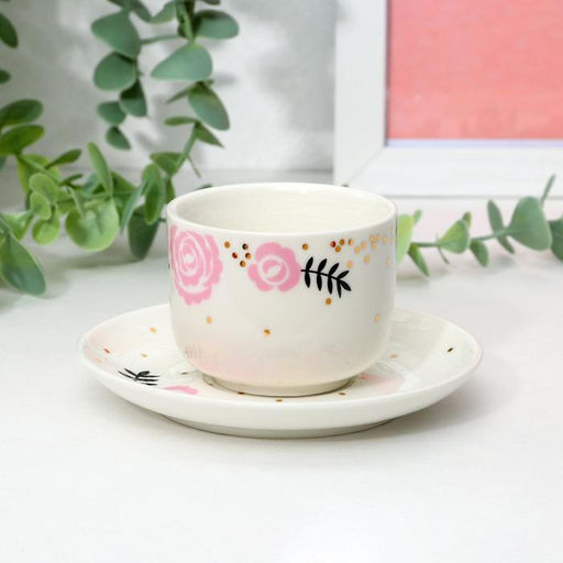 Кофейная пара керамическая «Розы», 140 мл