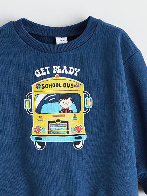 Bask?l? Erkek ?ocuk Sweatshirt