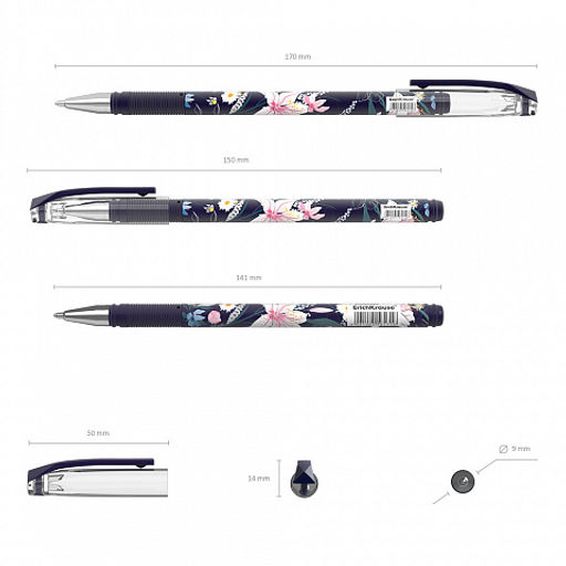 Цена за 24 шт. Ручка шариковая ErichKrause ColorTouch Stick Lily 0.7, цвет чернил синий (в тубусе по 24 шт.)  фото 4