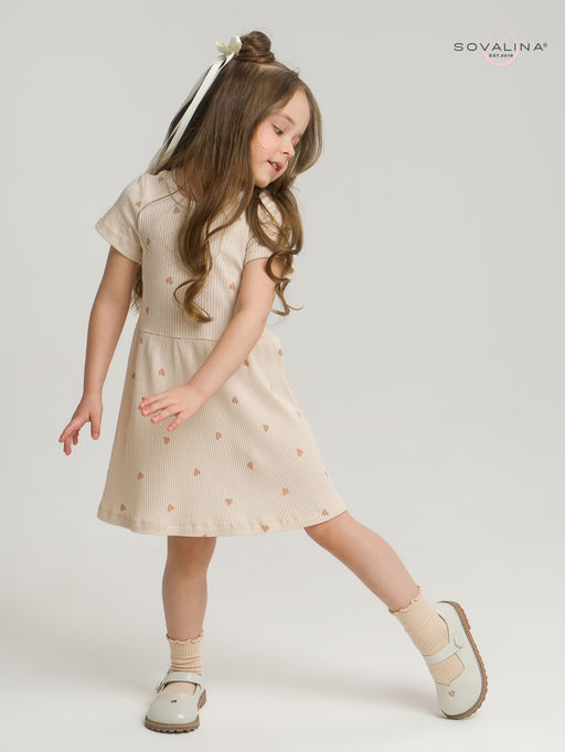 Платье Лето лапша кофейные сердечки