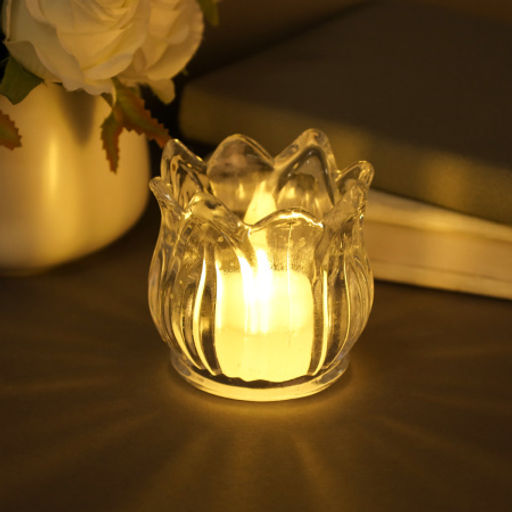 Свеча светодиодная 7х7 см / VFR-115 /уп 6/480/прозрачная - Галеонтрейд фото 3