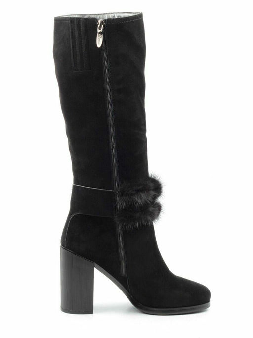 1686-1461MB-1 BLACK Сапоги зимние женские (натуральная замша, натуральный мех (еврозима)) - No name фото 10