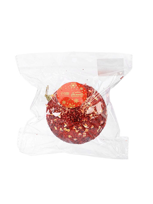 Цена за 2 шт. Ёлочный шар новогодний d=10 см Карнавал блистание, красный - Зимнее волшебство фото 3