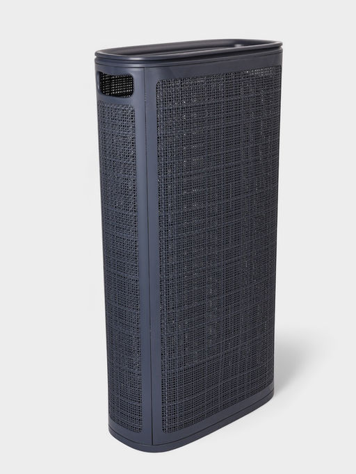 Плетёная корзина для белья с крышкой "Лён" 60л 43×20×80см, цвет графит