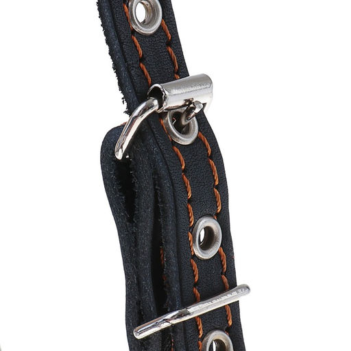 Шлейка кожаная Прогулочная, 1,5 см, ОШ35-50 см, ОГ 60-68 см, чёрный - Пижон фото 6