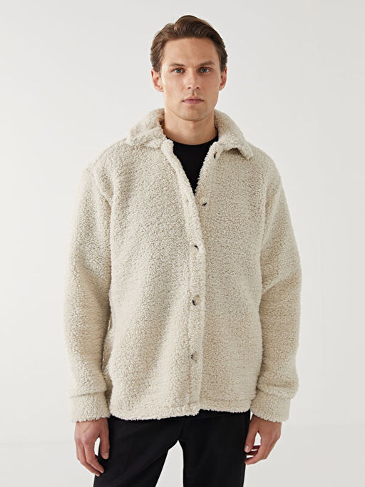 Rahat Kal?p Uzun Kollu Pel?? Erkek G?mlek Ceket