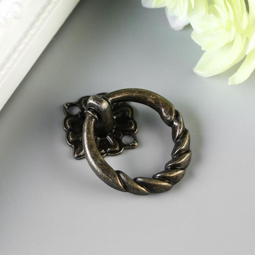 Цена за 3 шт. Ручка для шкатулки металл "Молоточек косичка" бронза набор 2 шт 841 4х3 см