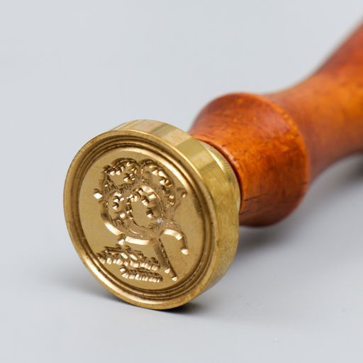 Печать для сургуча с деревянной ручкой «Хлопок», 9×2.5×2.5 см