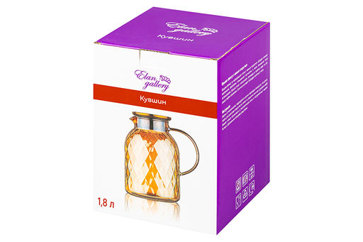 Кувшин 1,8 л 18*13*19,5 см Crystal glass золото+метал.крышк. с силик.уплотнит, ионное покр - Elan gallery фото 7