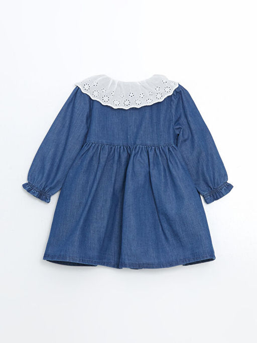 Bebe Yaka Nak??l? Jean K?z Bebek Elbise