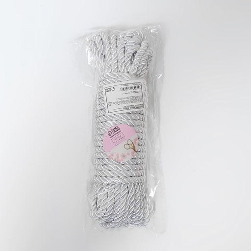 Шнур витой, d=5 мм, 10±1 м, цвет серебряный