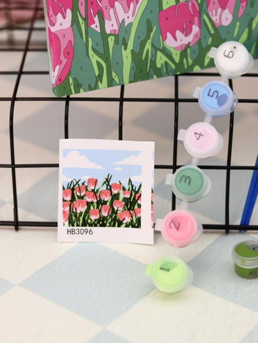 Картина по номерам на подрамнике Draw Me! Tulip field, (20*20 см)