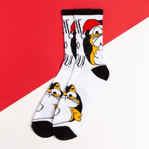 Носки новогодние мужские KAFTAN F*ck размер 41-44 (27-29 см), белые  фото 2