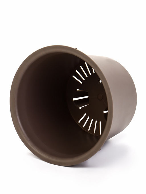 Кашпо для цветов «Рамона», 1.9 л, d=18 см, h=16.5 см, со вставкой, пластиковое, серое