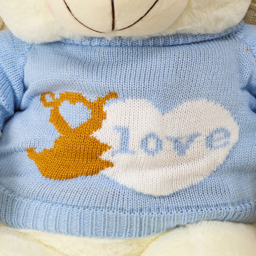 Мягкая игрушка «Медведь», белый, в голубой кофте, 75 см