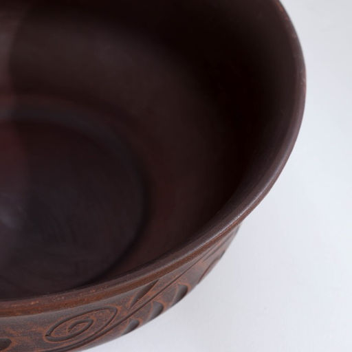 Тарелка глубокая «Вьюнок», 550 мл, 16×5 см, красная глина