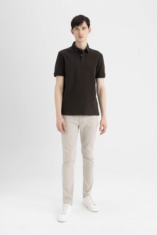 Slim Fit Dar Kesim K?sa Kollu Polo Tisort - Defacto фото 6