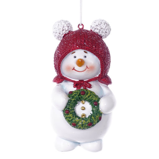Фигурка декоративная подвесная "Снеговик", L6 W4 H10 см