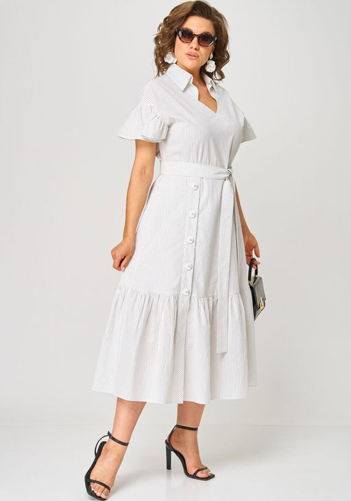 Платье EVA GRANT 7325О белый в полоску